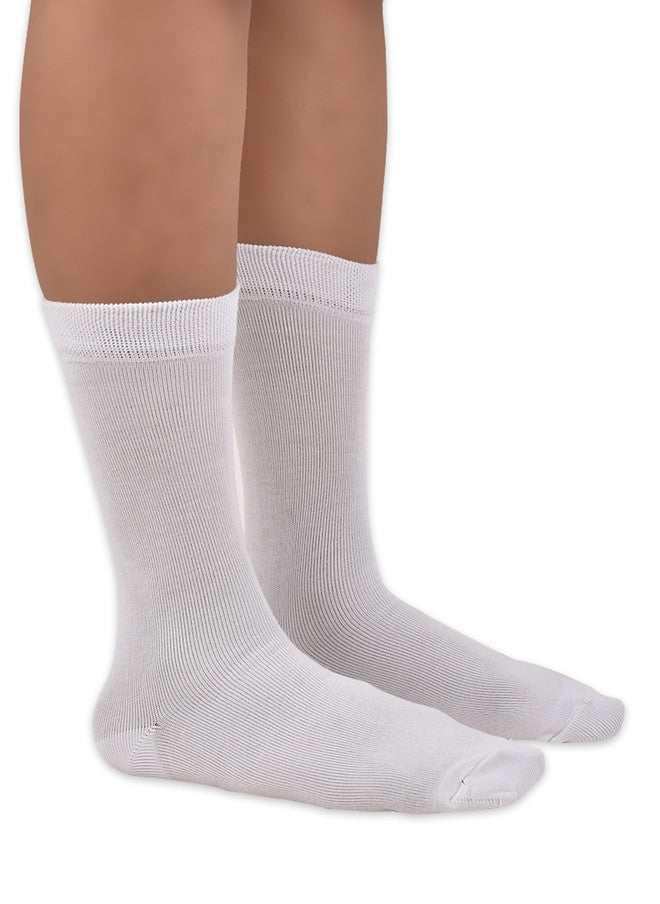 FOOTPRINTS FOOTPRINT Kids 5 Pairs Solid Anti Odour Organic Cotton Calf Length Bamboo School Socks - Image 4